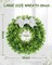 18" Faux Round Boxwood Wreath, Artificial Boxwood Wreath Front Door Wreaths Artificial Spring Summer Greenery Hanging with A Plaid Bow and sash for Front Door Wall Hanging Window Wedding Decor